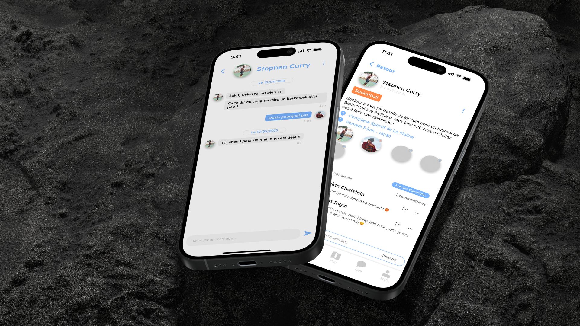 Derby, application mobile, terrains de sport, coéquipiers, géolocalisation, Angular, Ionic, .NET, projet Ydays